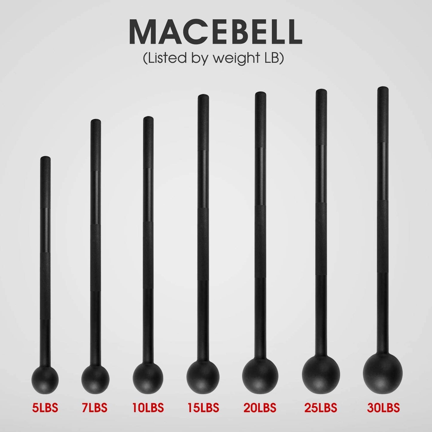 Steel Mace Bell for Comprehensive Strength Training - Enhance Full Body, Muscle, Shoulder, Grip, and Forearm Workouts for Rehabilitation and Stretching in 5, 7, 10, 15, 20, 25, and 30 lbs for Both Men and Women