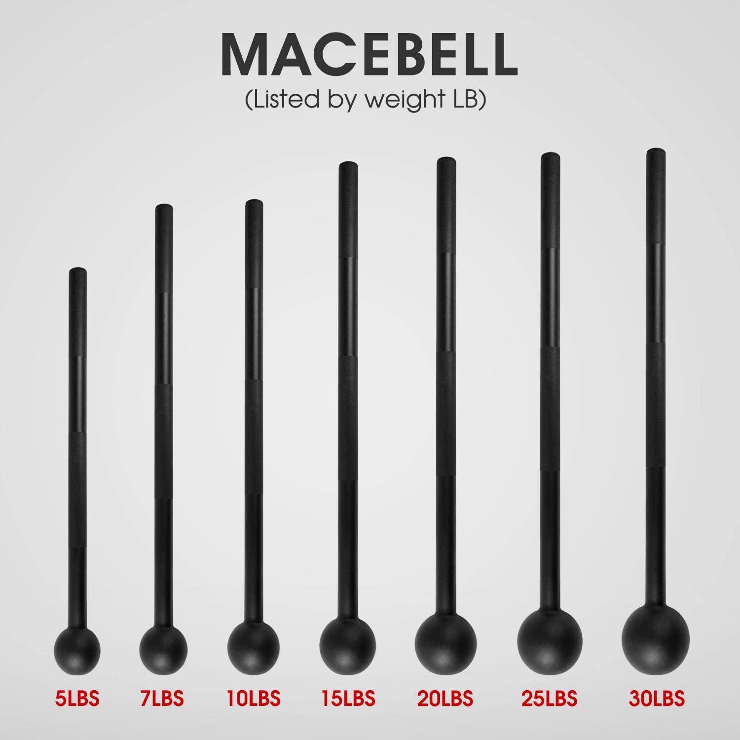 Steel Mace Bell for Comprehensive Strength Training - Enhance Full Body, Muscle, Shoulder, Grip, and Forearm Workouts for Rehabilitation and Stretching in 5, 7, 10, 15, 20, 25, and 30 lbs for Both Men and Women