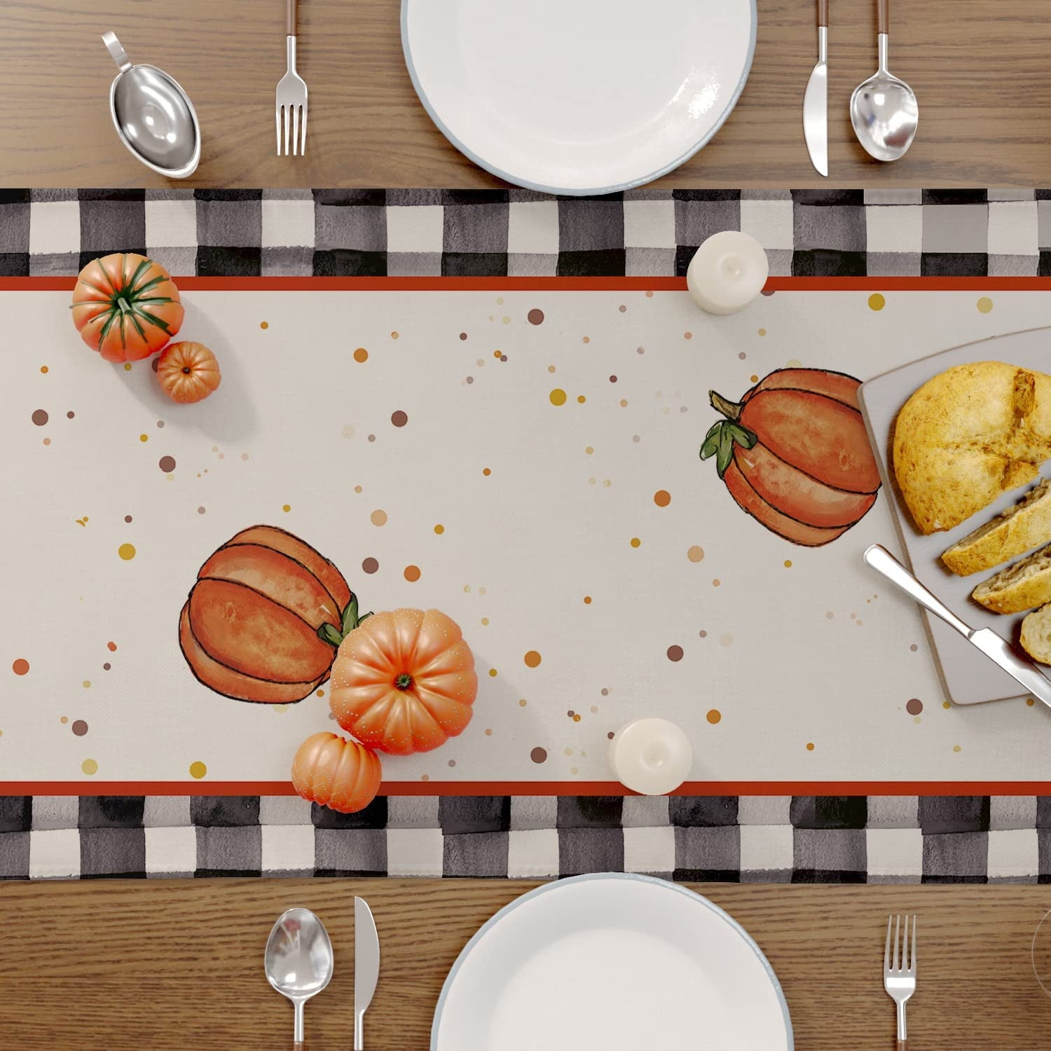 Fall Decor Thanksgiving Table Runner (13"X 70")