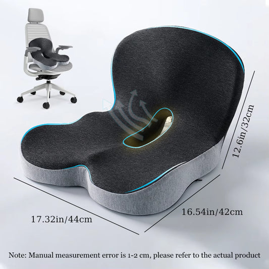 Memory Foam Seat Cushion for Office Chairs&Truck Drivers, Ergonomic Seat Cushion for Back, Tailbone & Sciatica Pain Relief