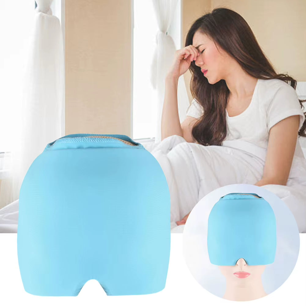 Migraine Ice Head Wrap Reusable Migraine Relief Hat Flexible Comfortable Cooling Hat for Sinus Headache Puffy Eyes