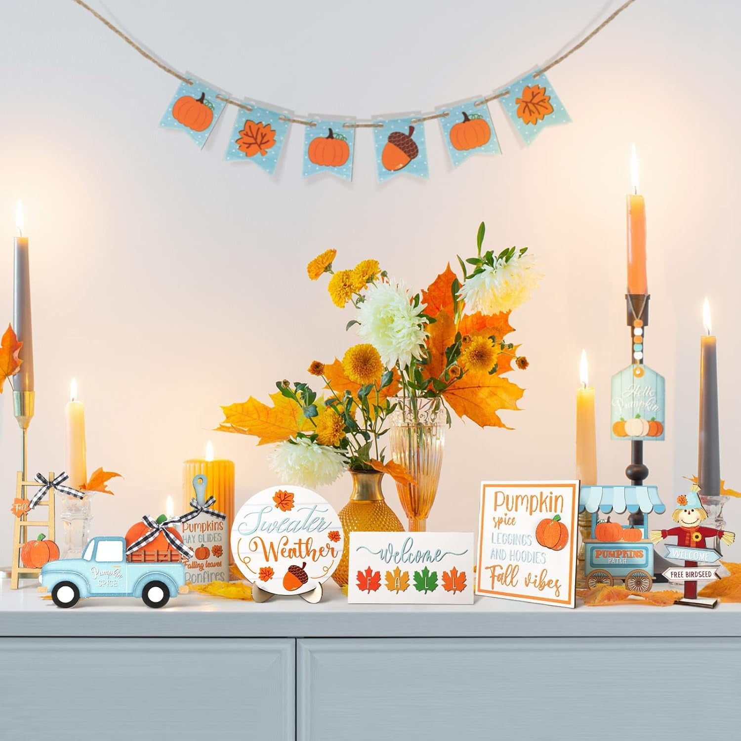 Fall Tiered Tray Decor Thanksgiving Pumpkin Tray Decor 