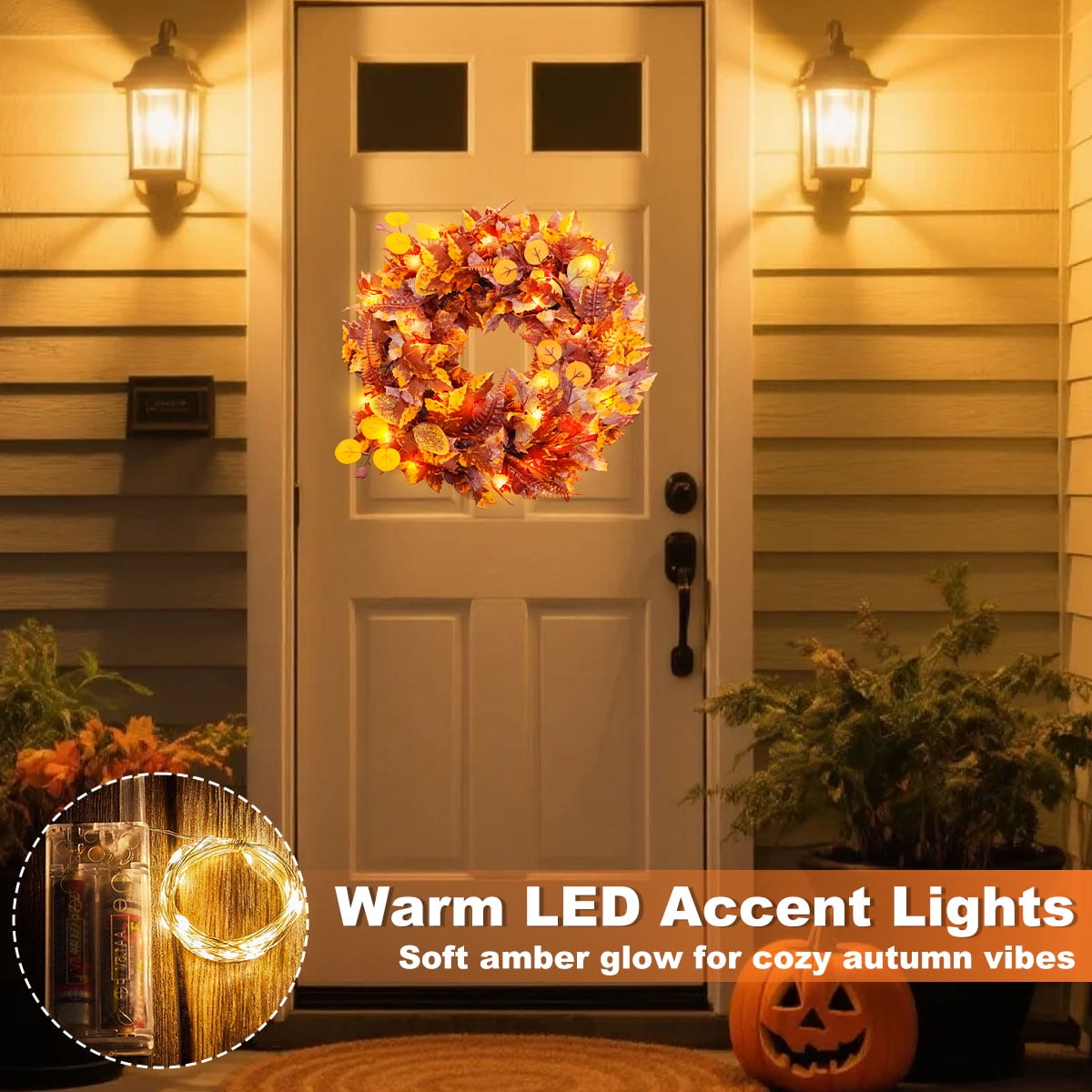 Fall Wreath Decoration Thanksgiving Front Door Decor 