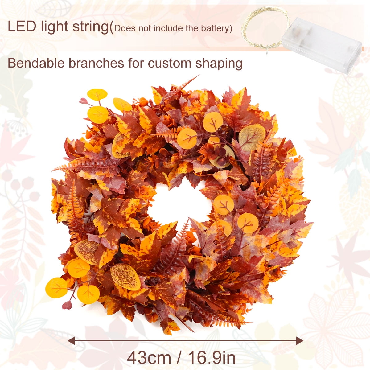 Fall Wreath Decoration Thanksgiving Front Door Decor 