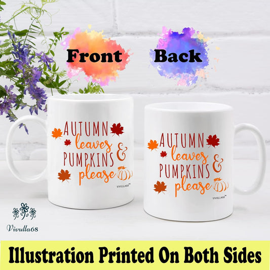 Autumn Leaves and Pumpkin Mug 