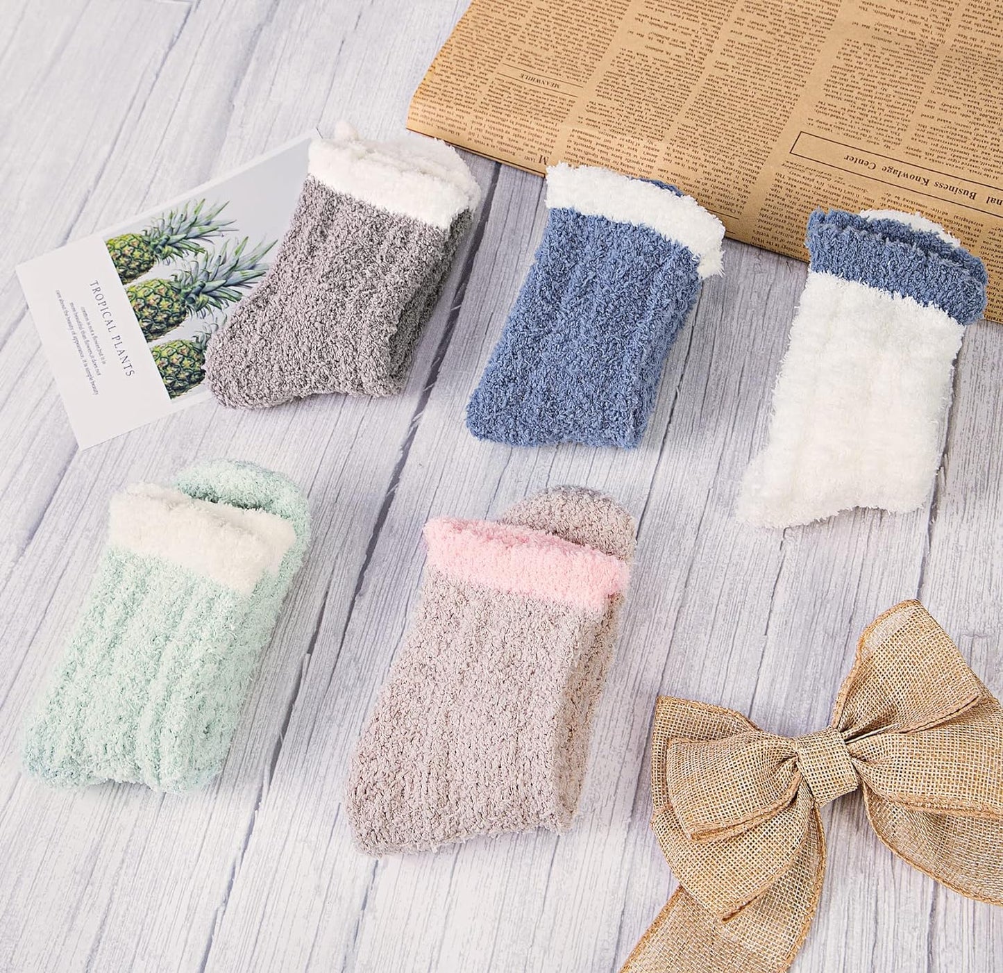 5 Pairs Womens Fuzzy Socks Cozy,Soft, and Fluffy