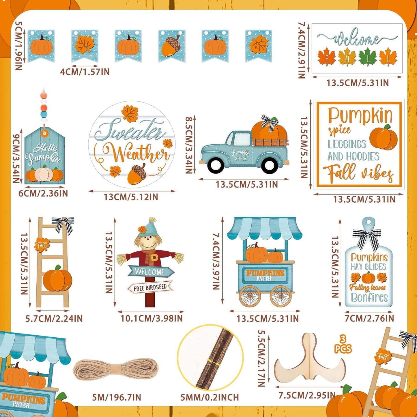 Fall Tiered Tray Decor Thanksgiving Pumpkin Tray Decor 
