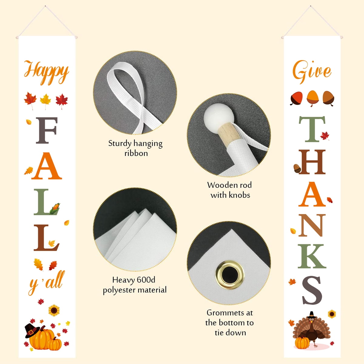 Happy Fall Porch Signs Fall for Outdoors