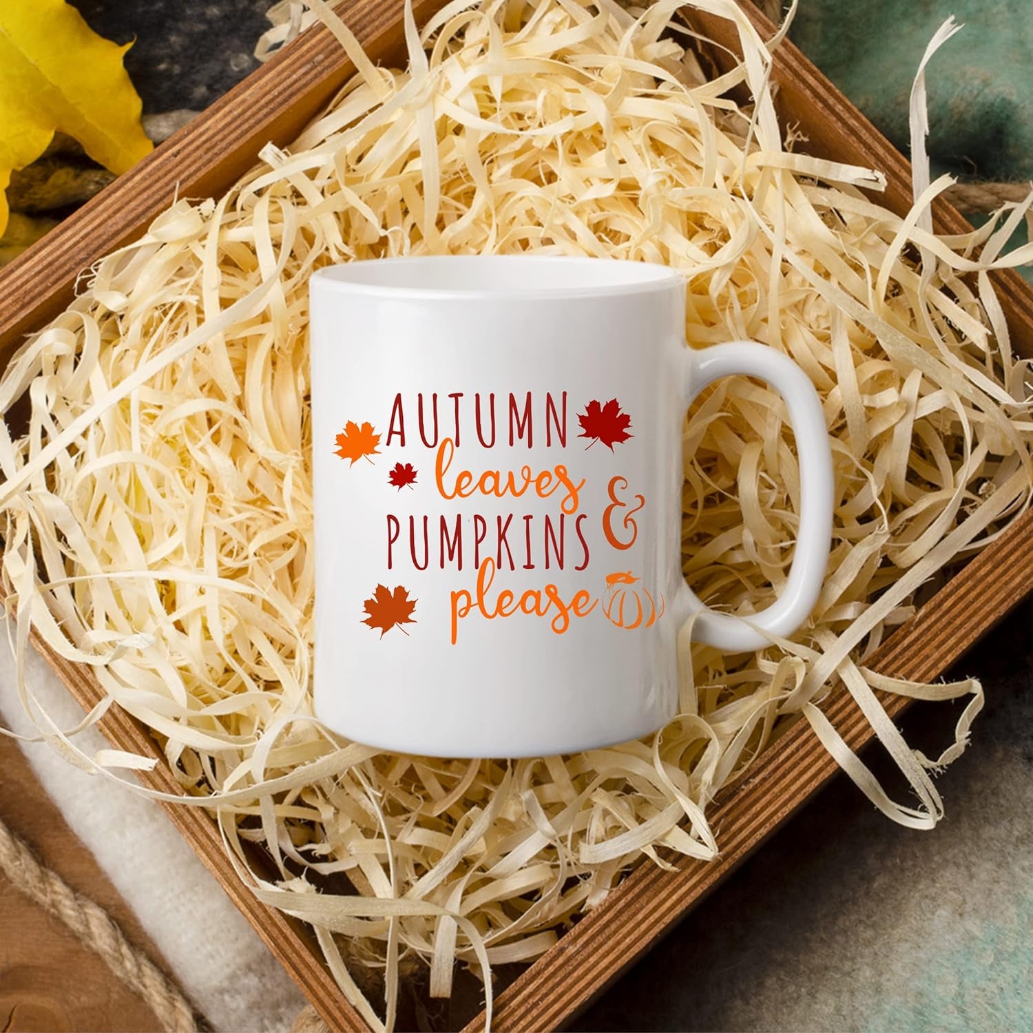 Autumn Leaves and Pumpkin Mug 