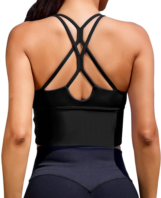 Sports Bras for Women High Support Longline Workout Tank Tops