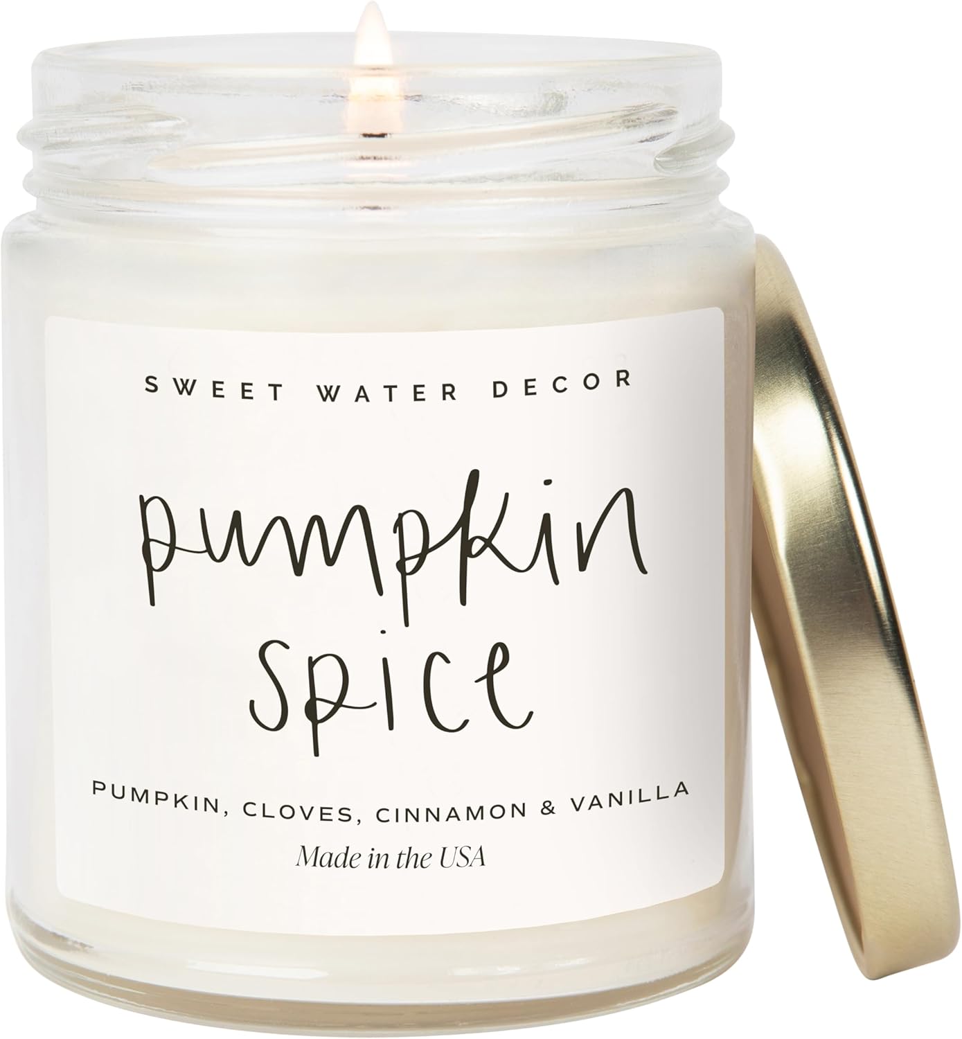 Pumpkin Spice Candle - Fall Candles with Pumpkin, Clover, Cinnamon & Vanilla Scent 