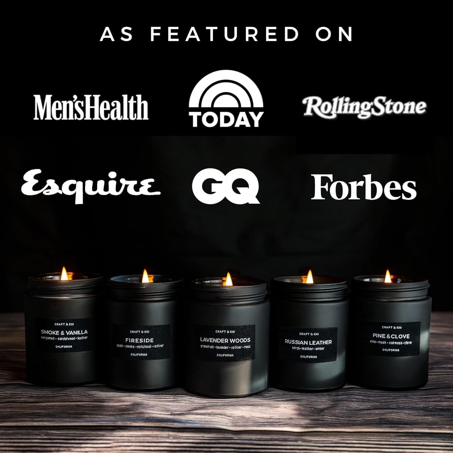 Premium Pine & Clove Candle | Black Fall Scented Candles for Home