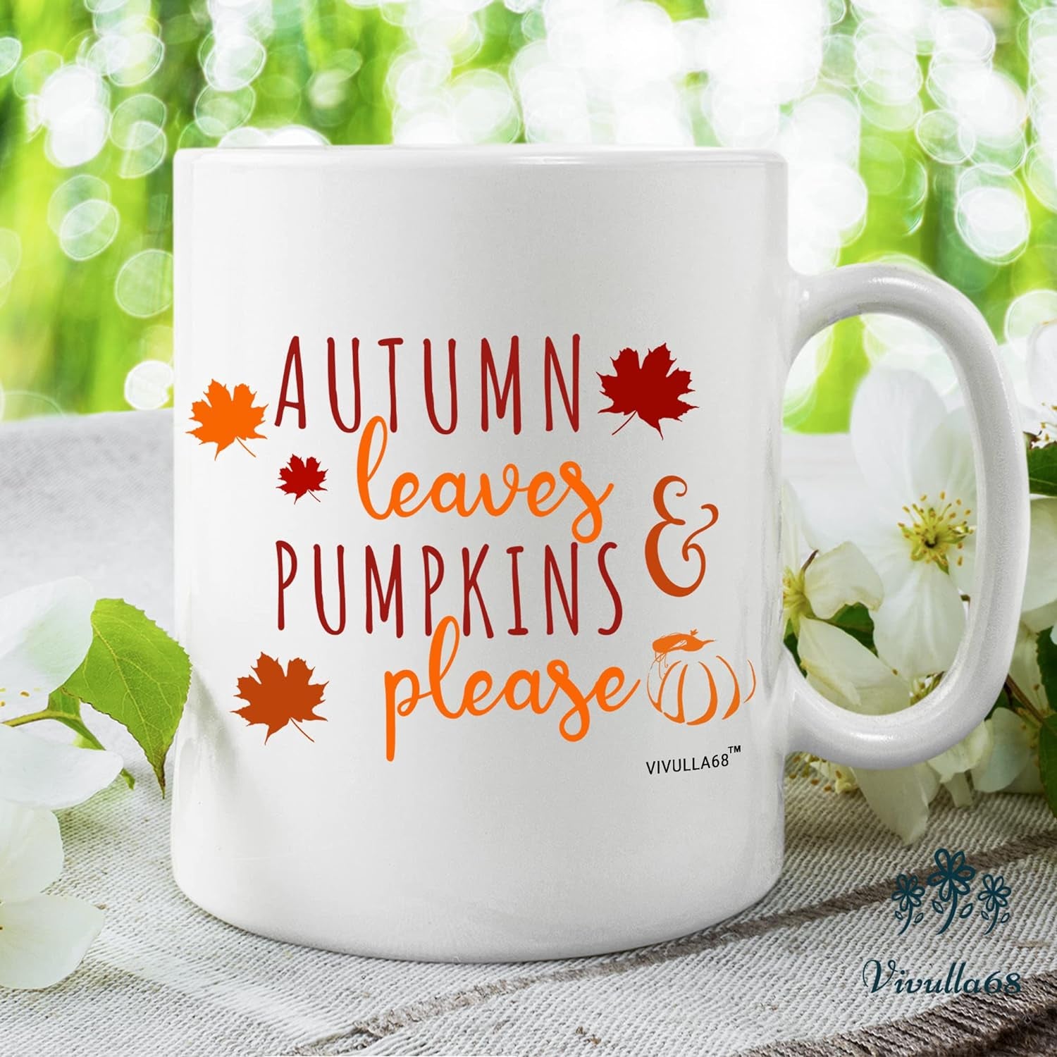 Autumn Leaves and Pumpkin Mug 