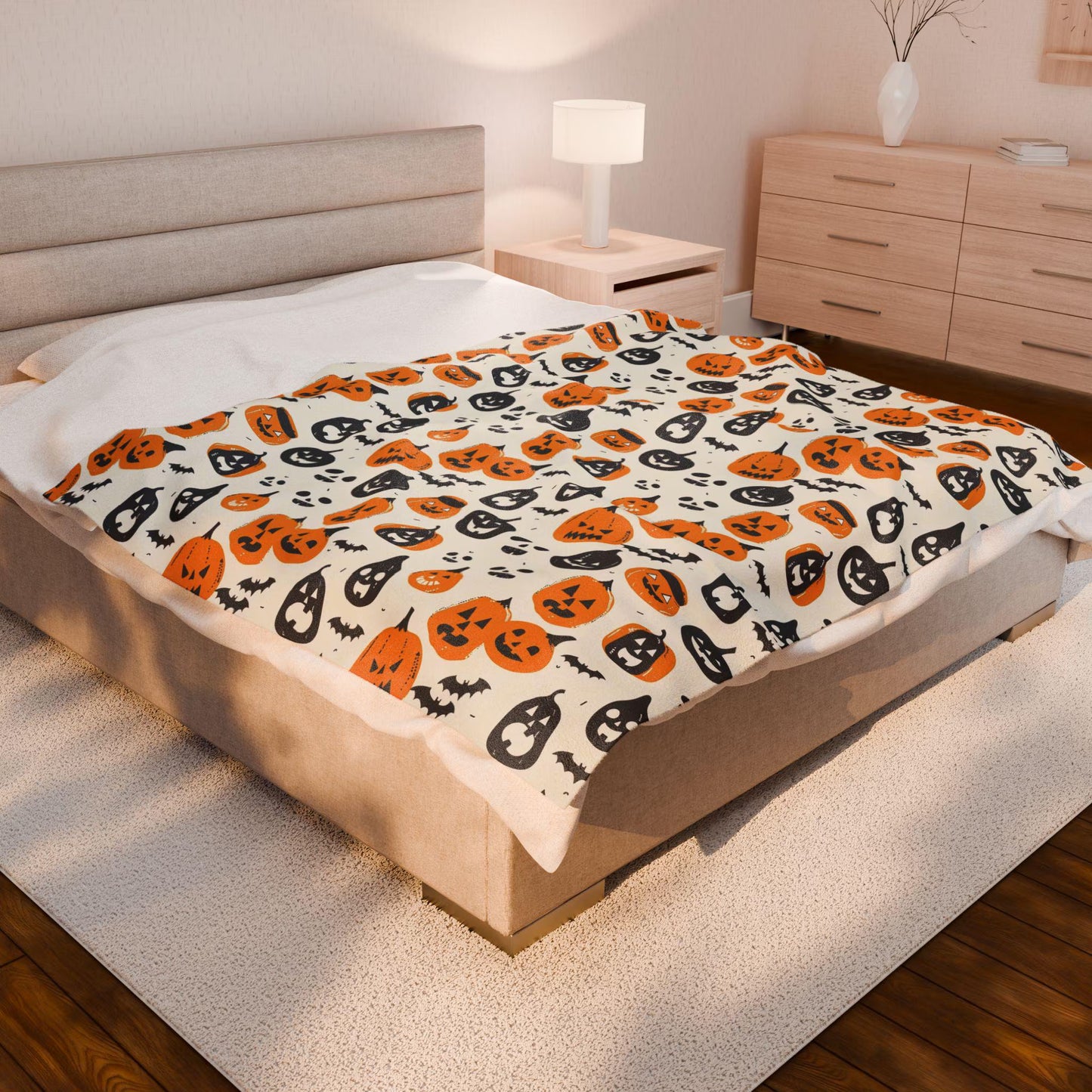 Halloween Couch Throw Blanket | Halloween Blanket with Pumpkin Print | Halloween Home Decor Soft Blanket | Pumpkin Halloween Blanket