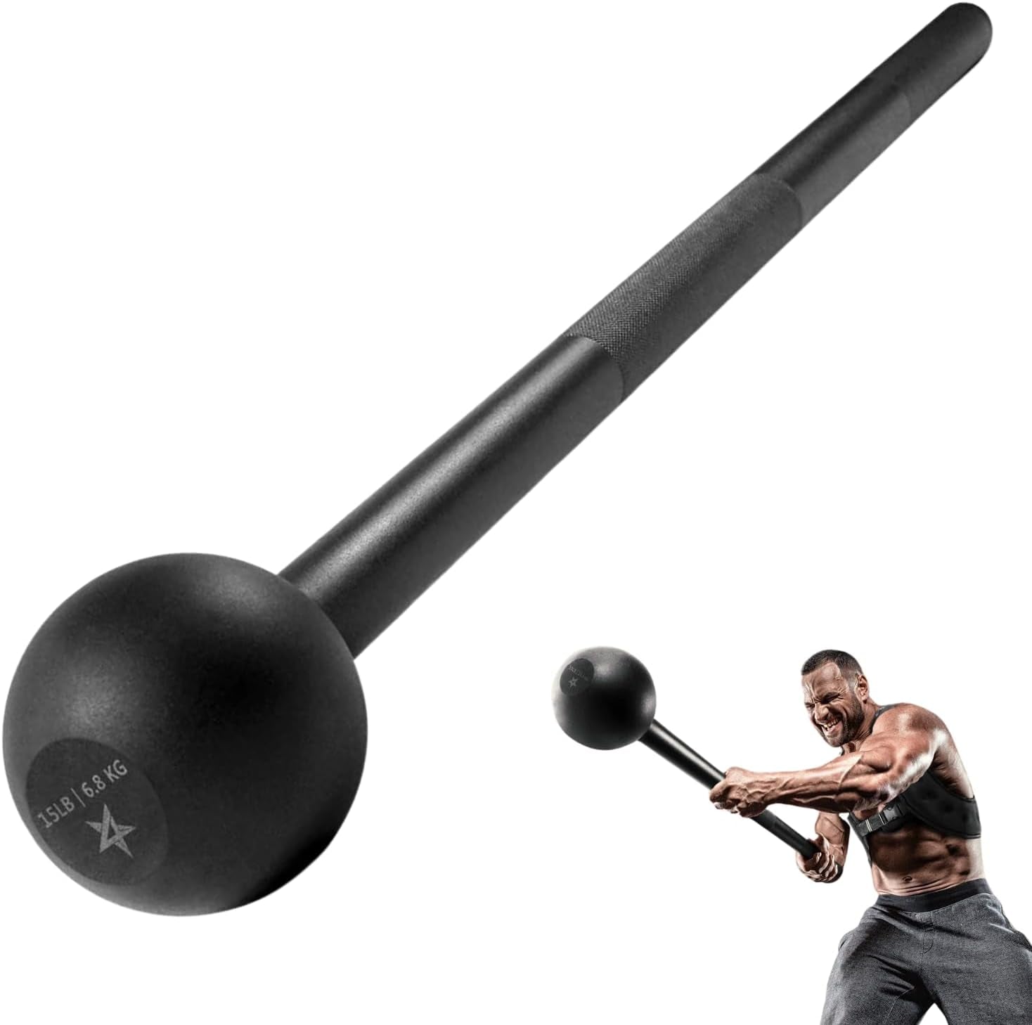 Steel Mace Bell for Comprehensive Strength Training - Enhance Full Body, Muscle, Shoulder, Grip, and Forearm Workouts for Rehabilitation and Stretching in 5, 7, 10, 15, 20, 25, and 30 lbs for Both Men and Women
