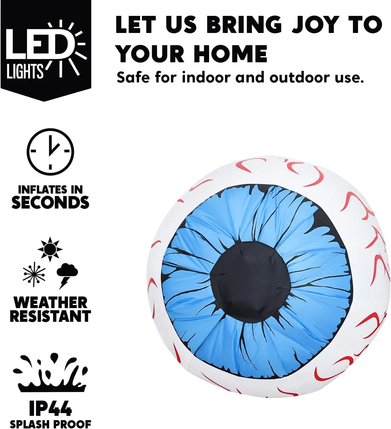 2 Pack Halloween Inflatable Huge Blue Eyeballs with Build-In Leds Halloween Blow up Yard Decorations,3 FT Diameter
