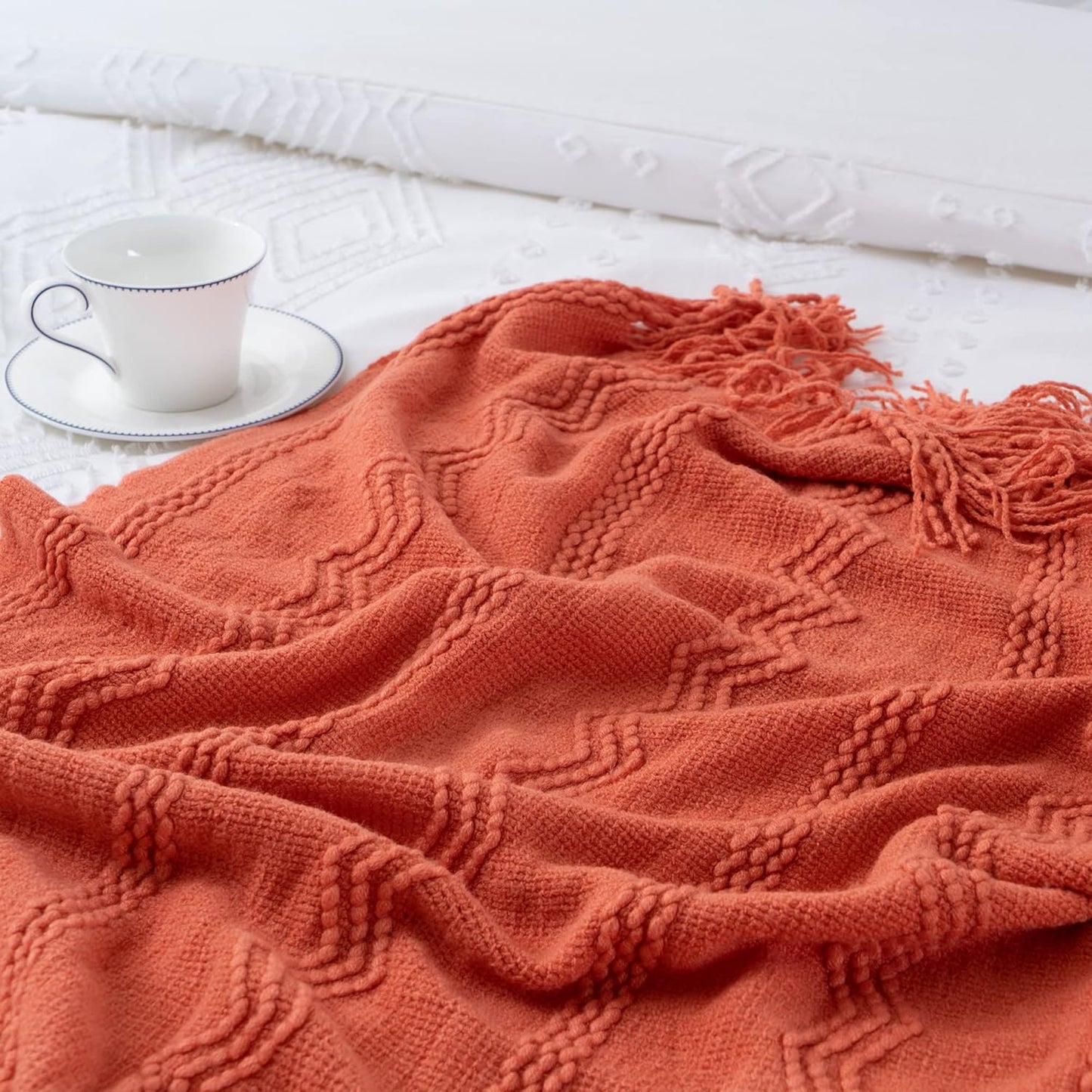 Orange Fall Throw Blanket for Couch Sofa