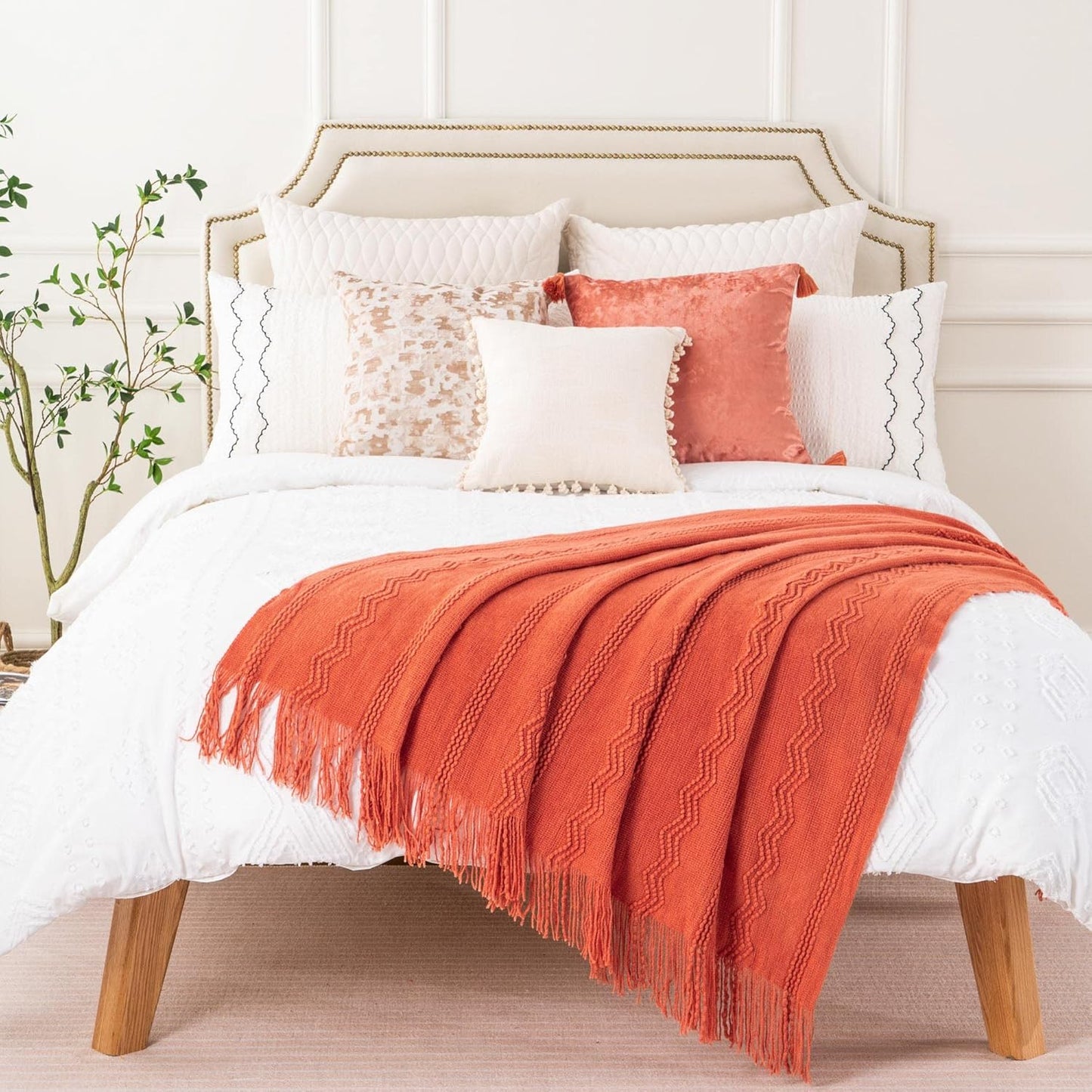 Orange Fall Throw Blanket for Couch Sofa