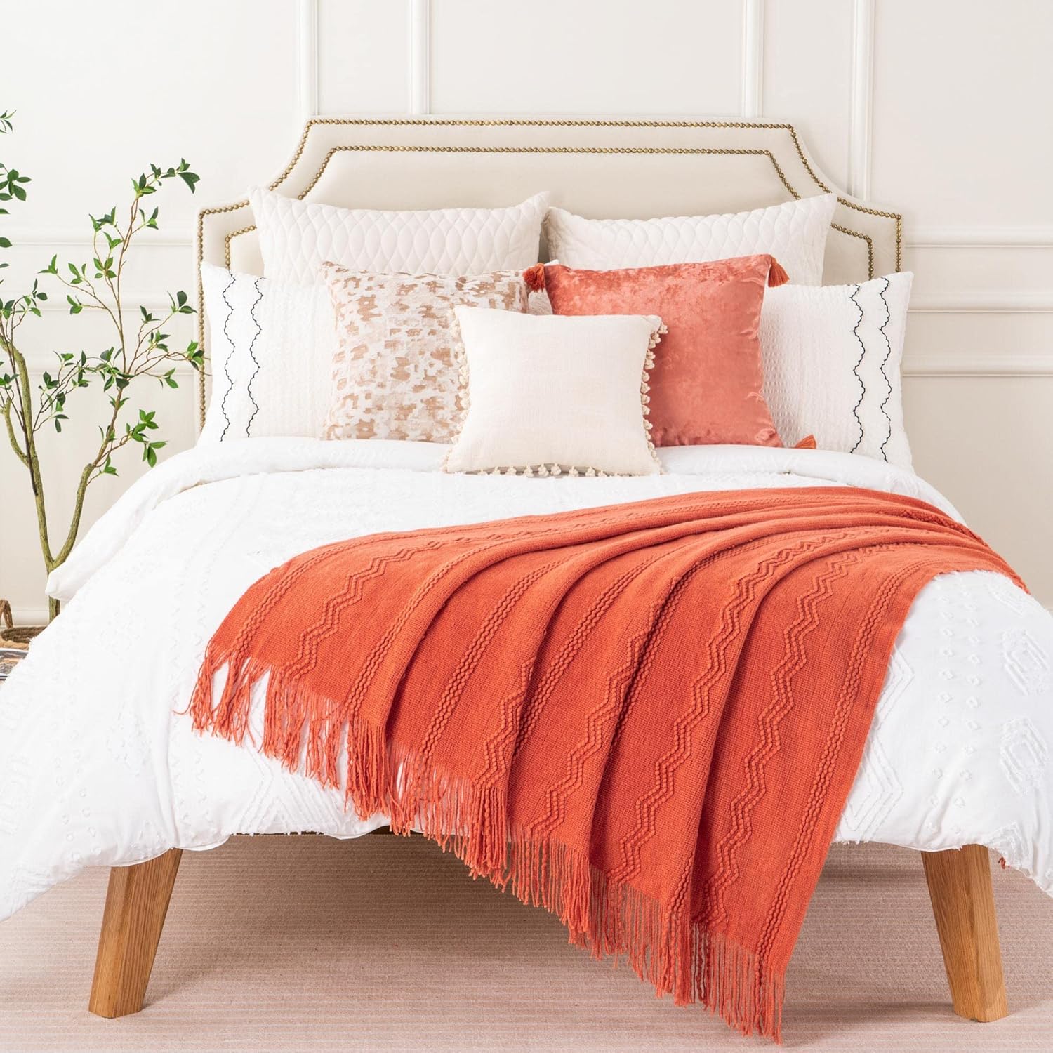 Orange Fall Throw Blanket for Couch Sofa
