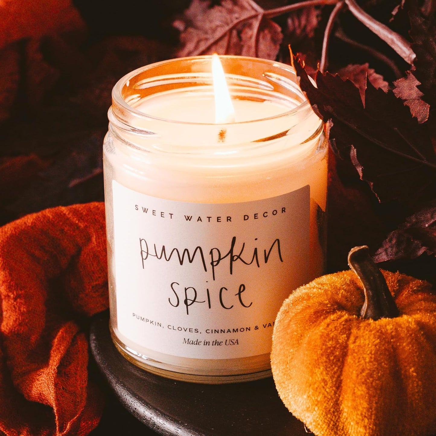 Pumpkin Spice Candle - Fall Candles with Pumpkin, Clover, Cinnamon & Vanilla Scent 