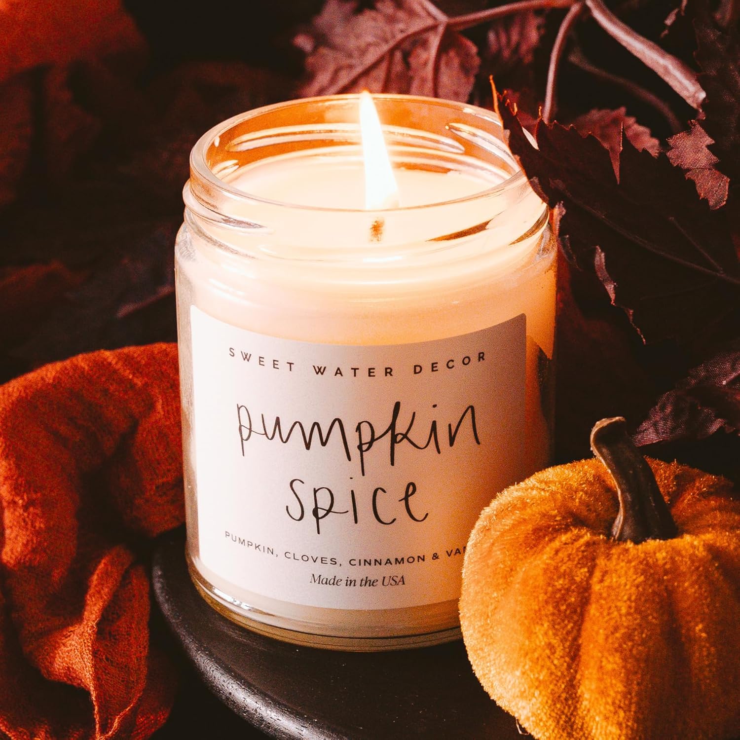 Pumpkin Spice Candle - Fall Candles with Pumpkin, Clover, Cinnamon & Vanilla Scent 
