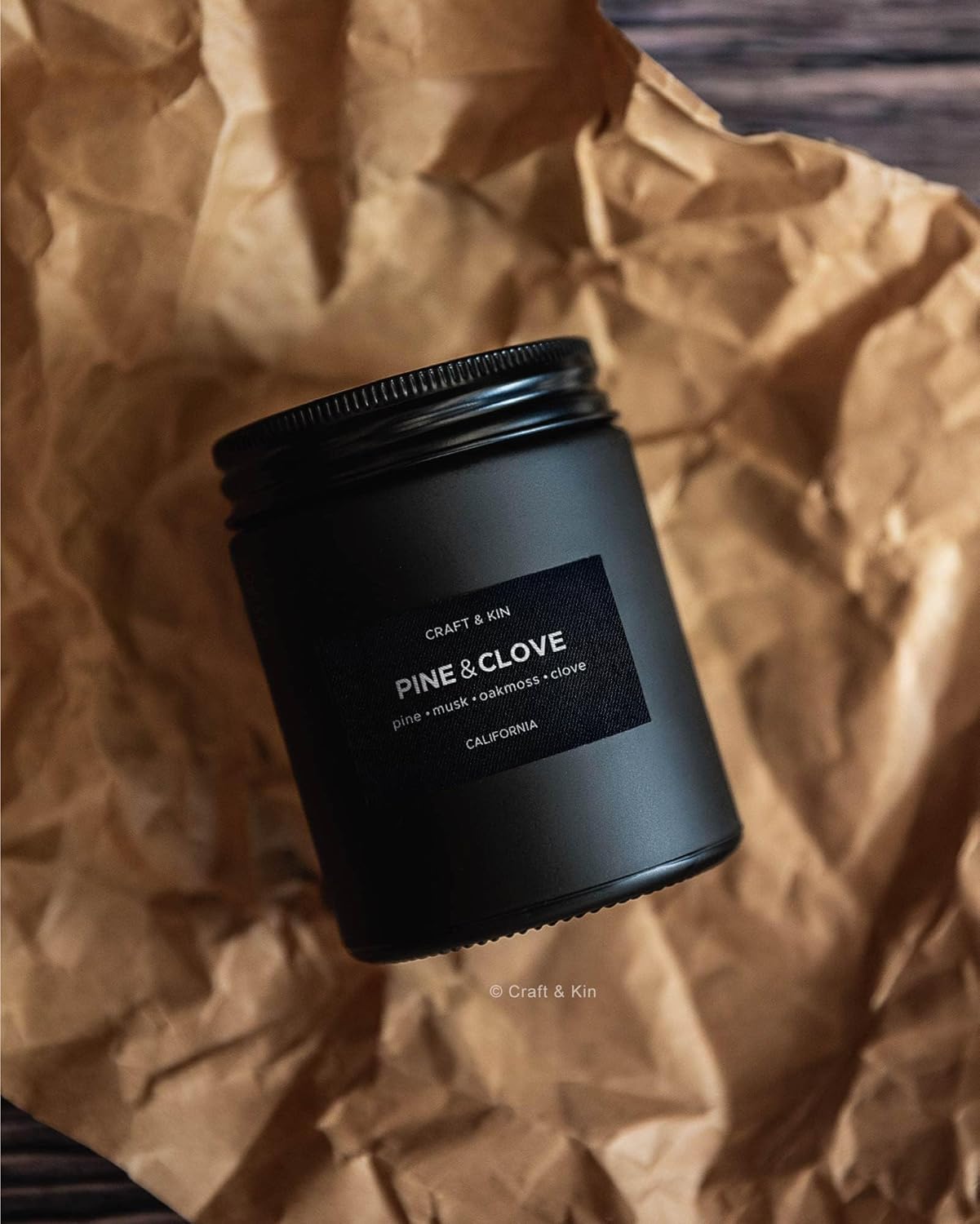 Premium Pine & Clove Candle | Black Fall Scented Candles for Home