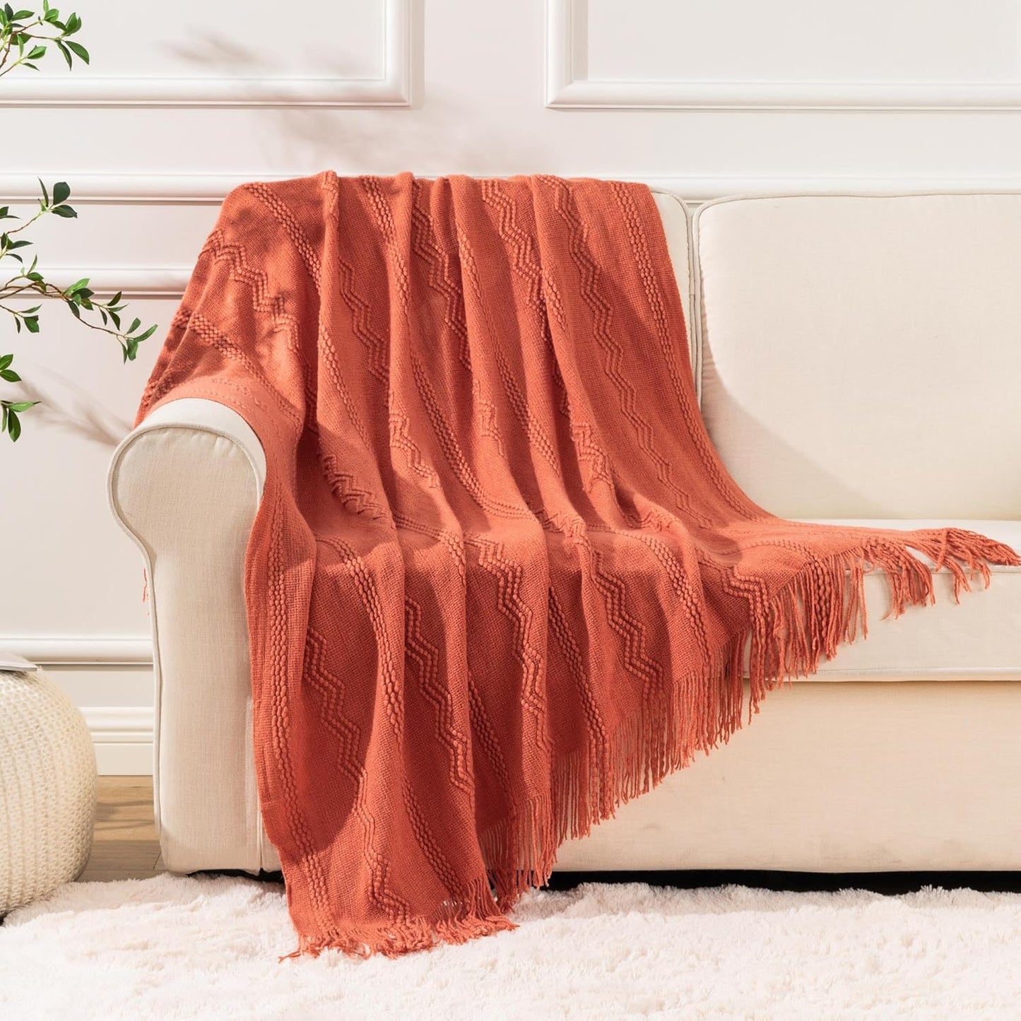Orange Fall Throw Blanket for Couch Sofa