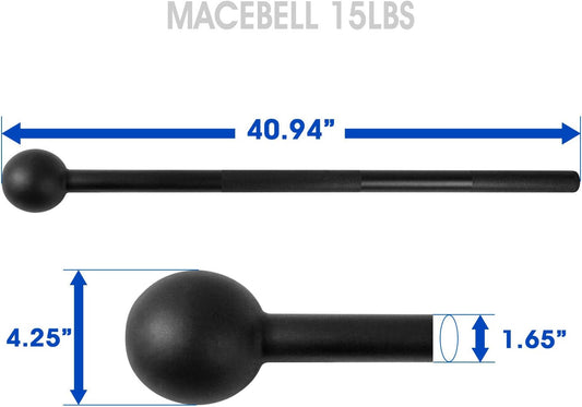 Steel Mace Bell for Comprehensive Strength Training - Enhance Full Body, Muscle, Shoulder, Grip, and Forearm Workouts for Rehabilitation and Stretching in 5, 7, 10, 15, 20, 25, and 30 lbs for Both Men and Women