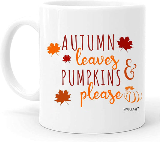 Autumn Leaves and Pumpkin Mug 