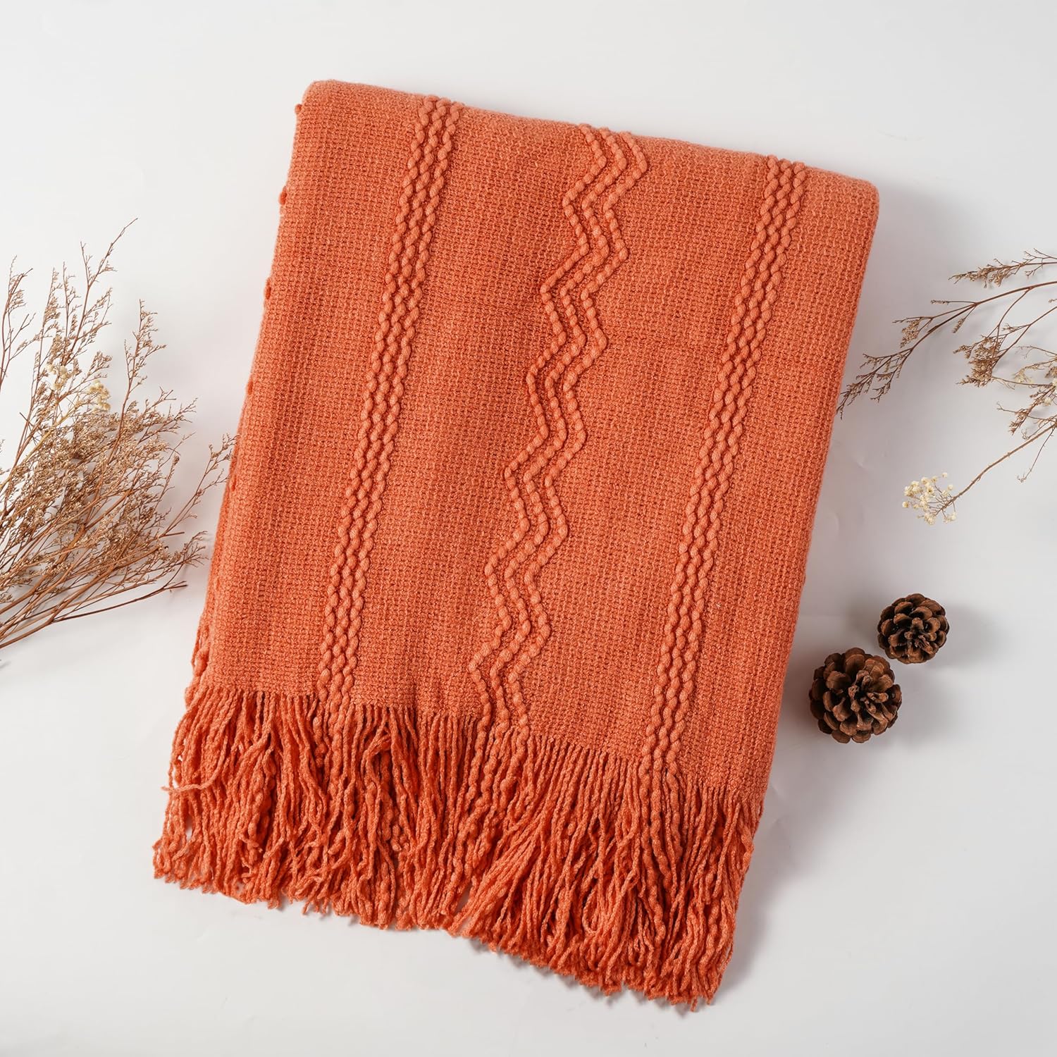 Orange Fall Throw Blanket for Couch Sofa