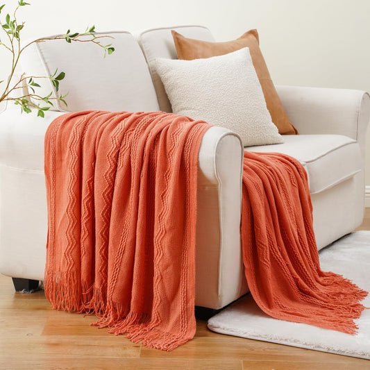 Orange Fall Throw Blanket for Couch Sofa