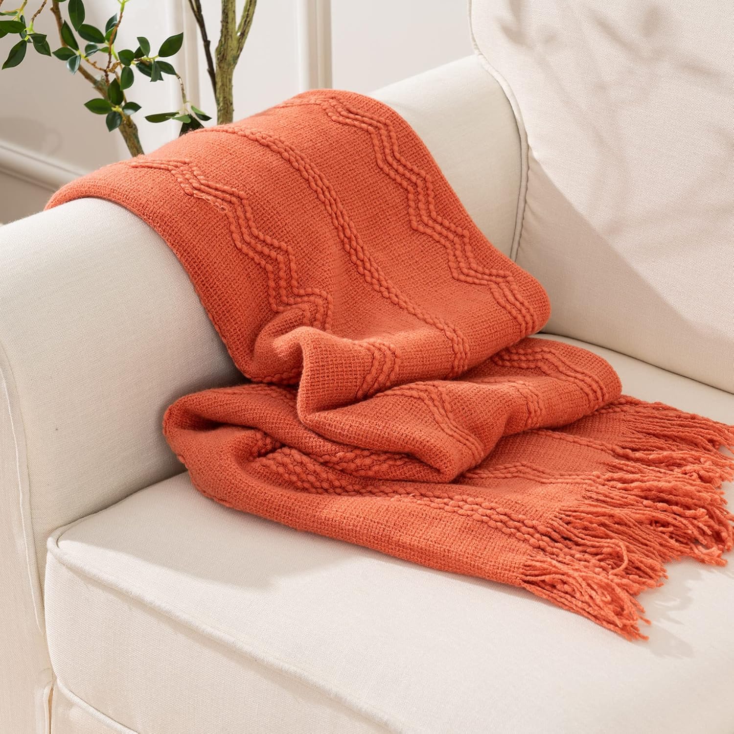Orange Fall Throw Blanket for Couch Sofa