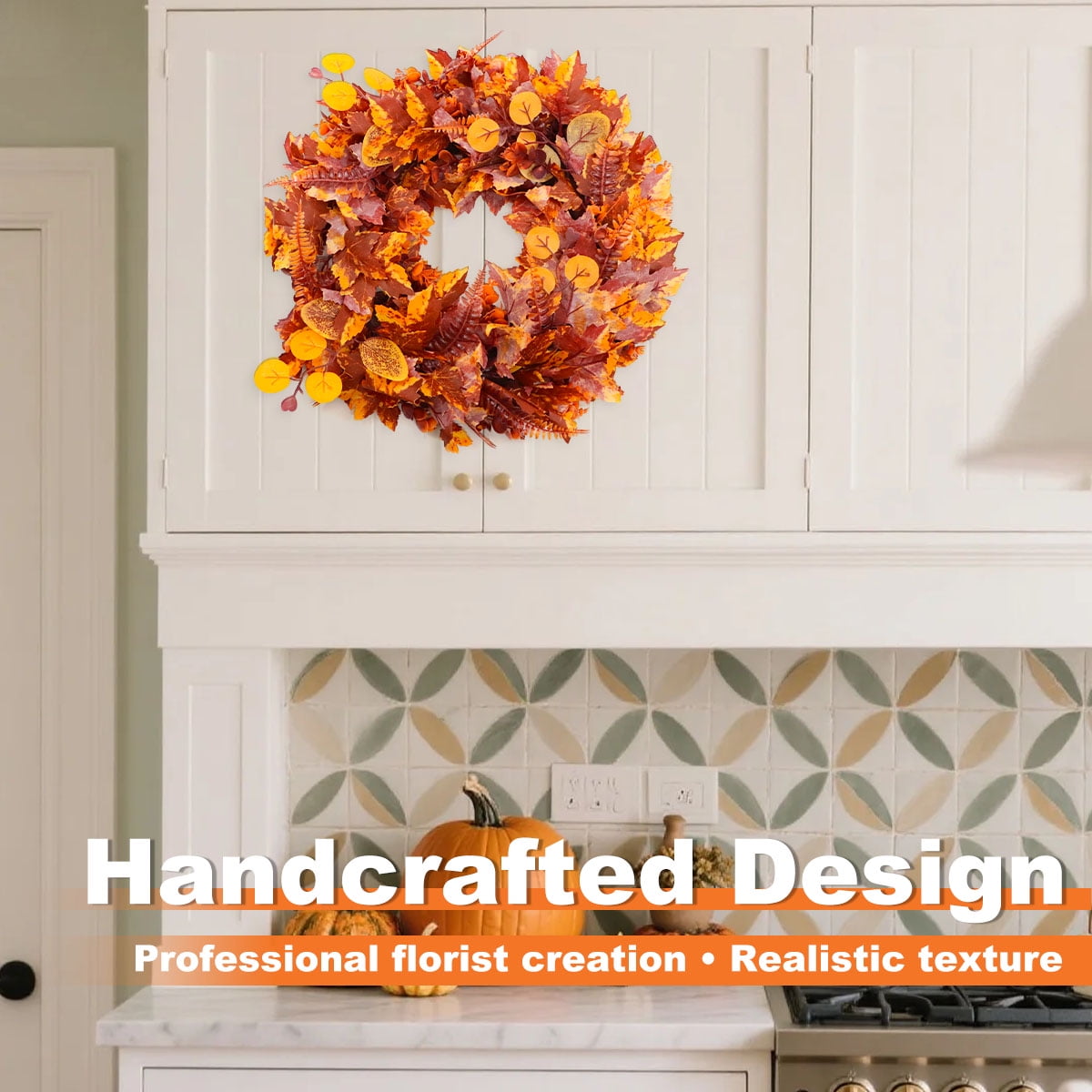 Fall Wreath Decoration Thanksgiving Front Door Decor 