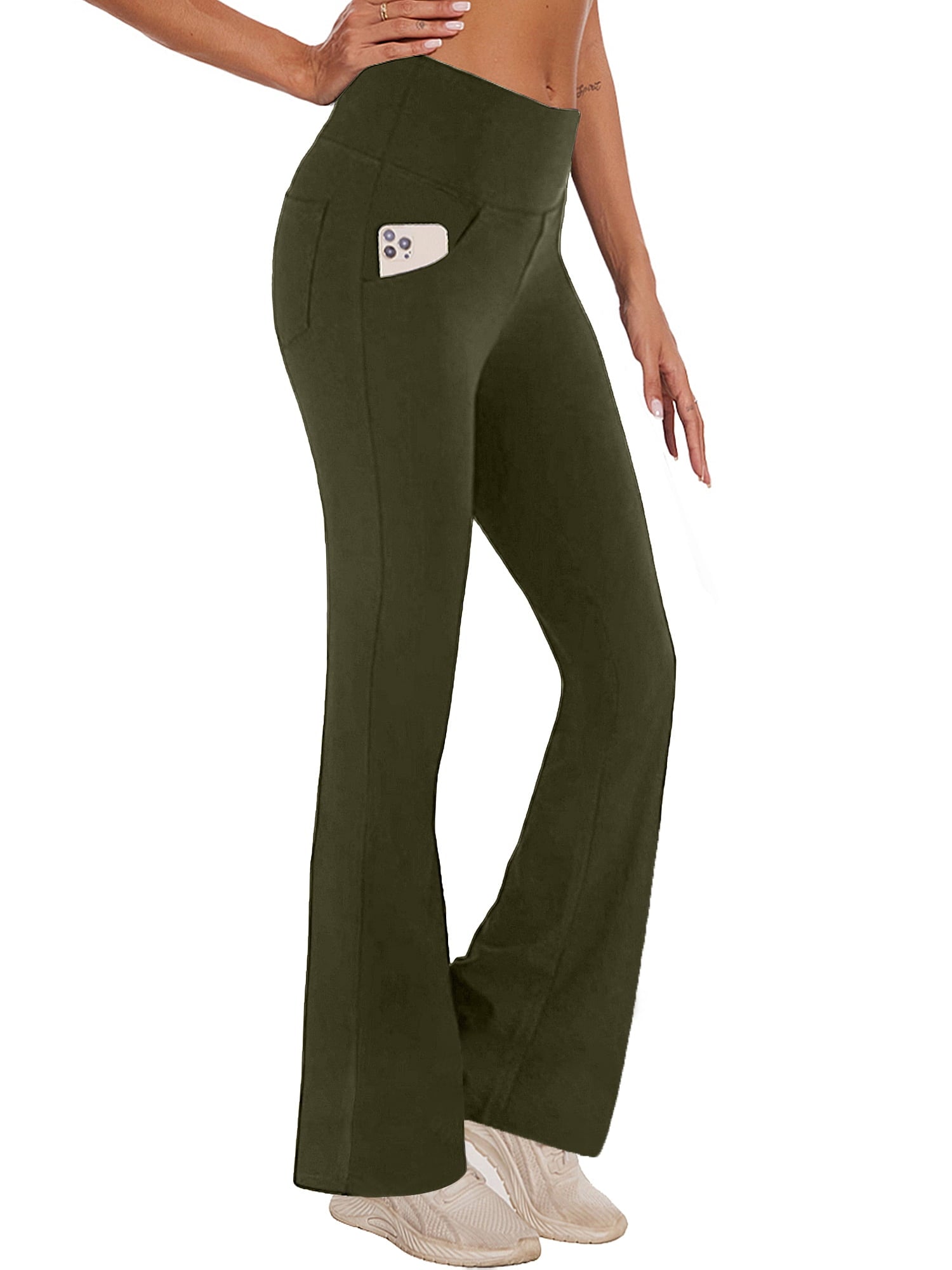 Womens Bootcut Yoga Pants with Pockets Flare Workout Legging High Waist Bootleg Bottoms Activewear 