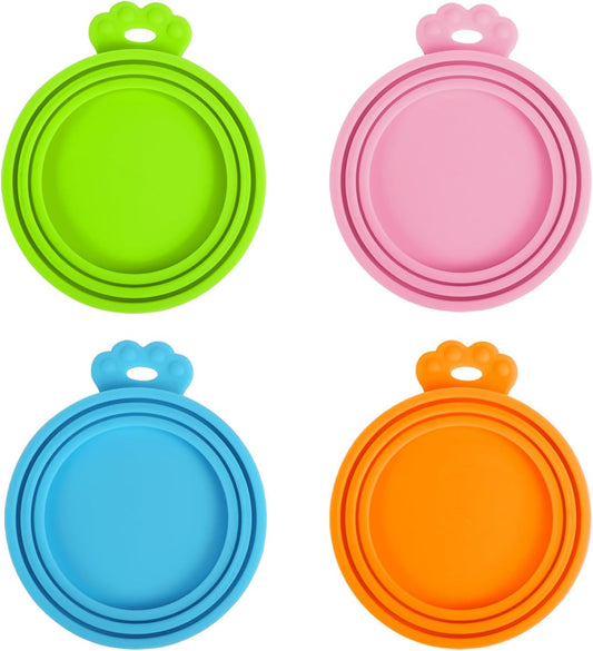 4 Pack Silicone Pet Can Cover Lids, Universal Size for Dog Cat Food