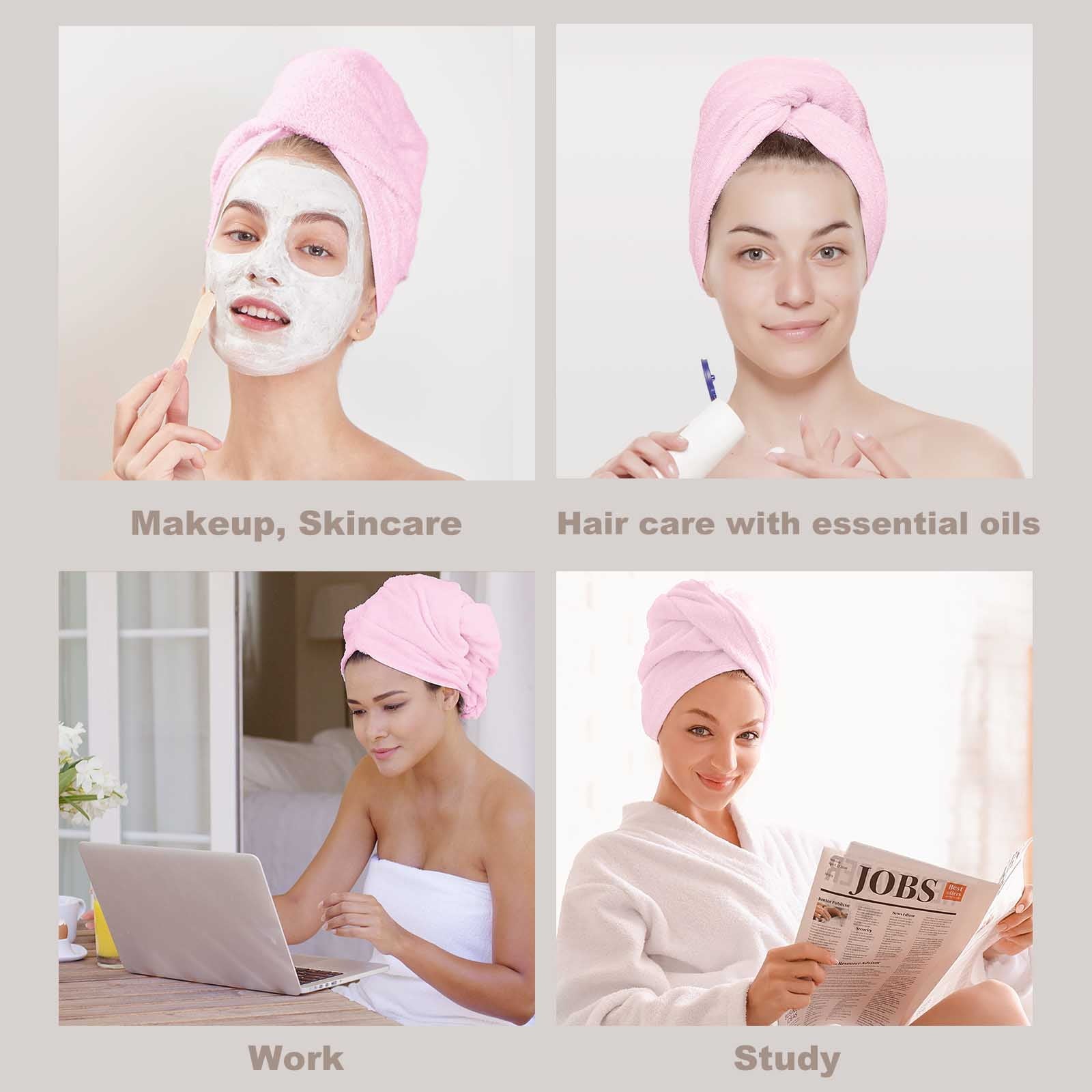 Ultra Plush Microfiber Hair Towel Wrap for Women, 3 Pack Ultra Absorbent Twist Hair Turban