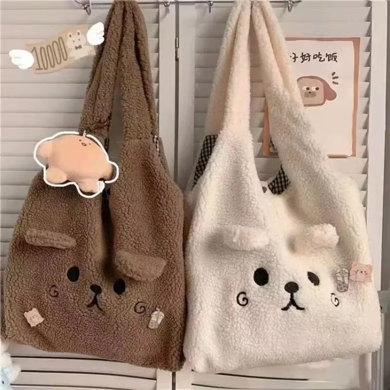 New Winter Soft Plush Tote Bag Women