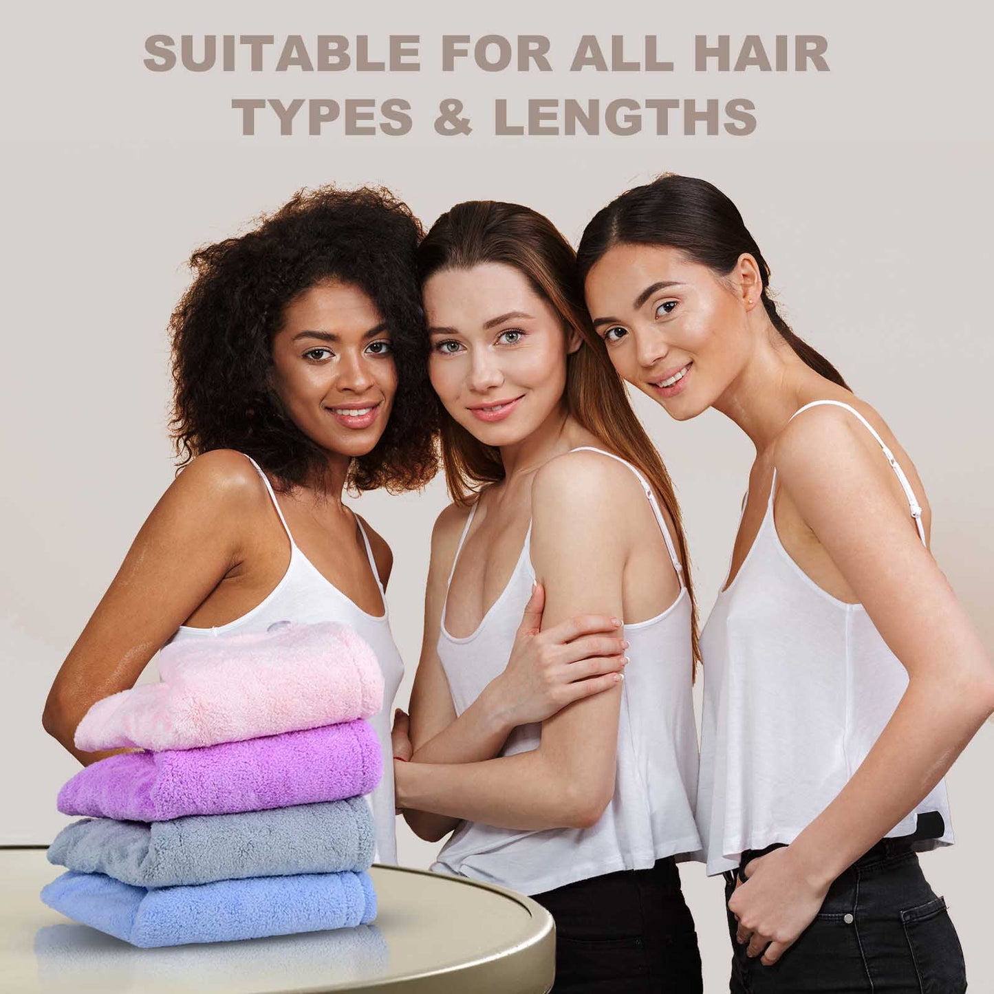 Ultra Plush Microfiber Hair Towel Wrap for Women, 3 Pack Ultra Absorbent Twist Hair Turban
