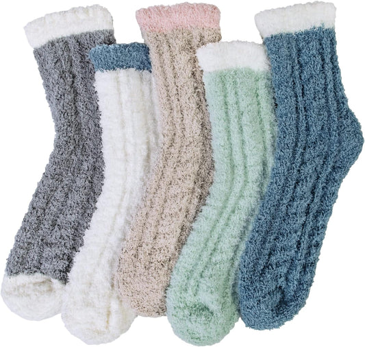 5 Pairs Womens Fuzzy Socks Cozy,Soft, and Fluffy