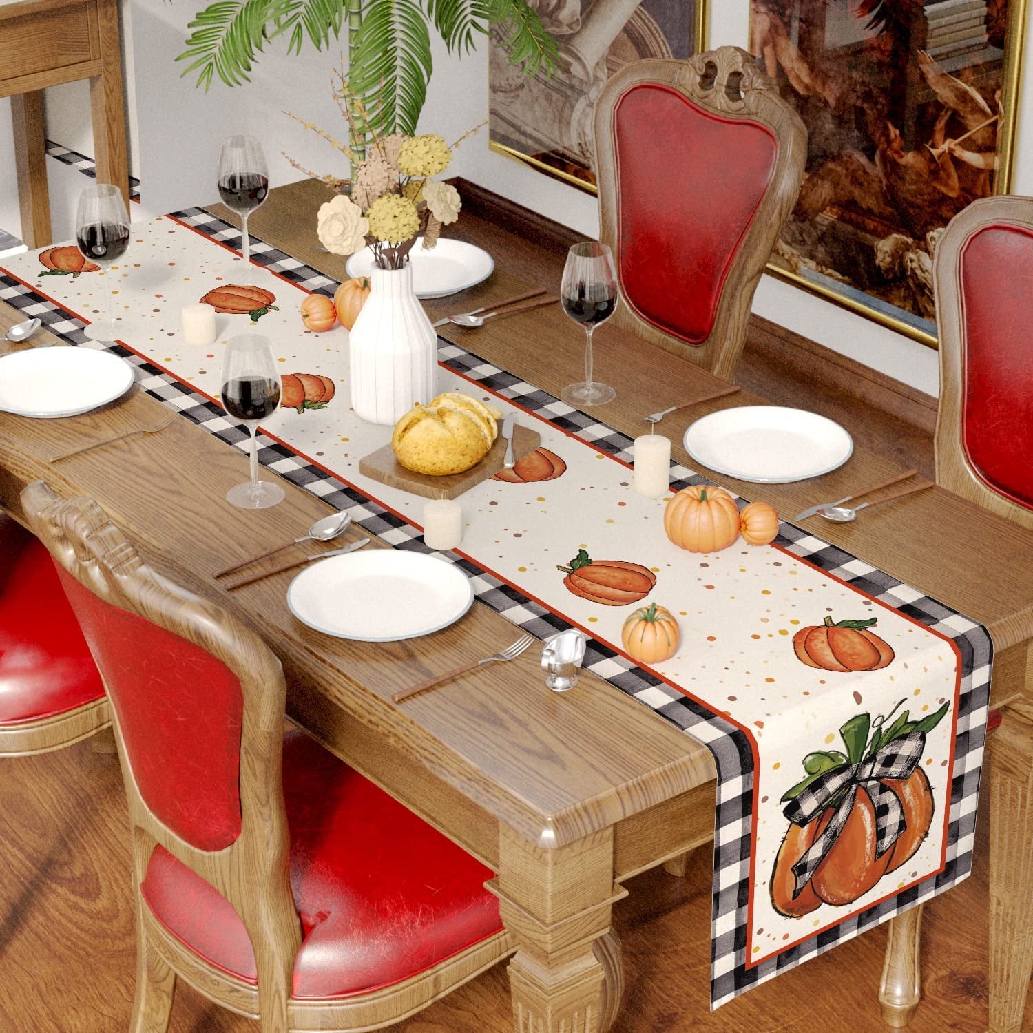 Fall Decor Thanksgiving Table Runner (13"X 70")