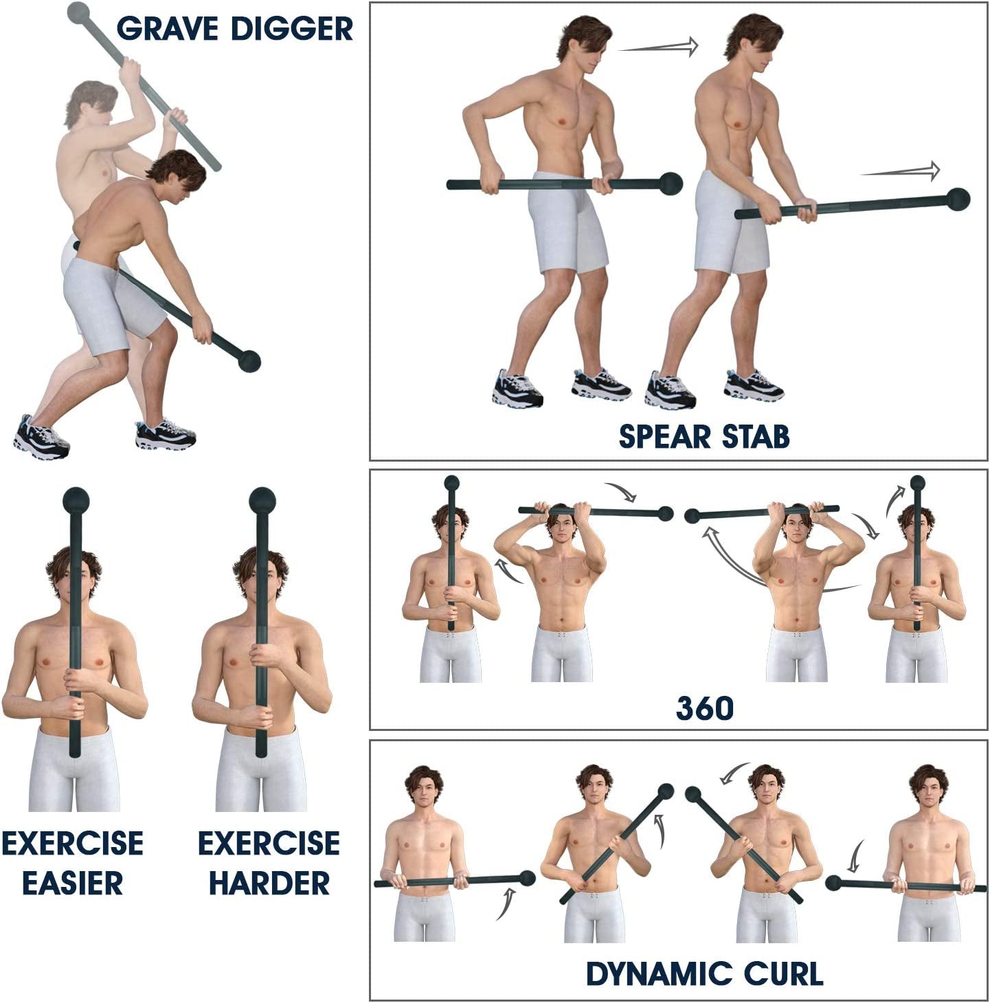 Steel Mace Bell for Comprehensive Strength Training - Enhance Full Body, Muscle, Shoulder, Grip, and Forearm Workouts for Rehabilitation and Stretching in 5, 7, 10, 15, 20, 25, and 30 lbs for Both Men and Women