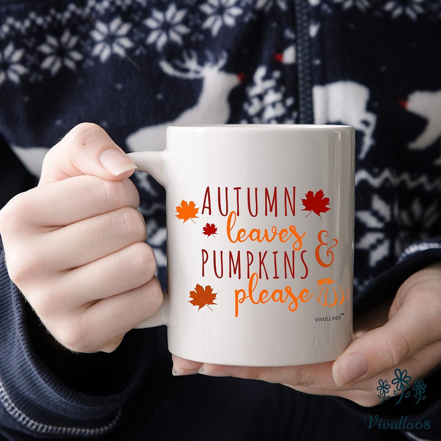 Autumn Leaves and Pumpkin Mug 