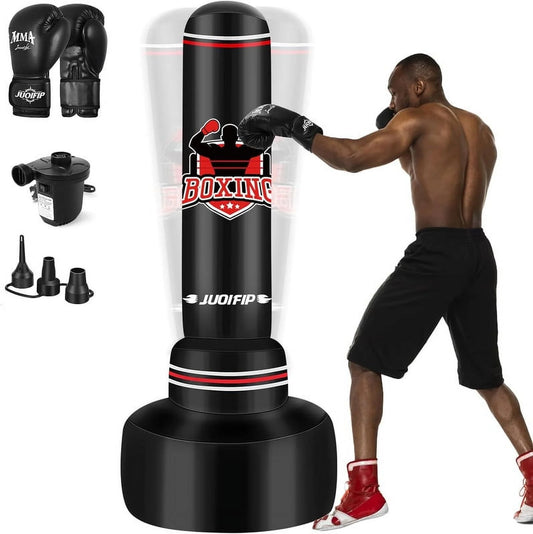 Freestanding Heavy Punching Bag Set with Gloves